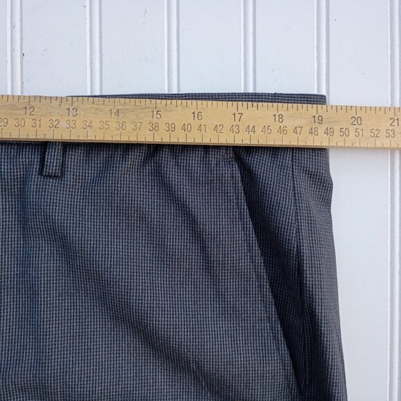 CALVIN KLEIN Dress Pants Mens 38 x 32 Gray and Black Houndstooth Classic Slacks - Picture 9 of 11